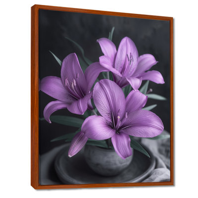 Reproduction d'art moderne lys mauves et noirs modernes