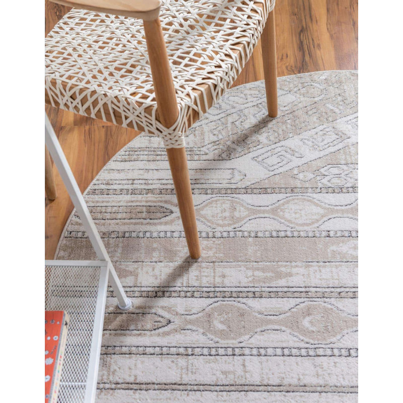 Tapis crème Wenden, Rond 7 pi