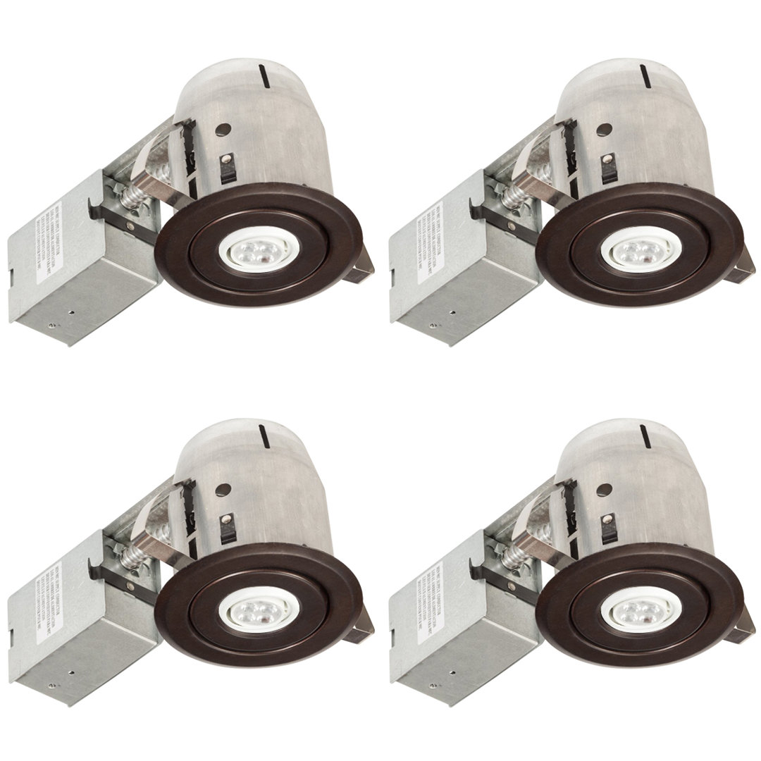 Lutjens 3'' IC Rated Recessed Lighting Housing (Set of 4) Symple Stuff