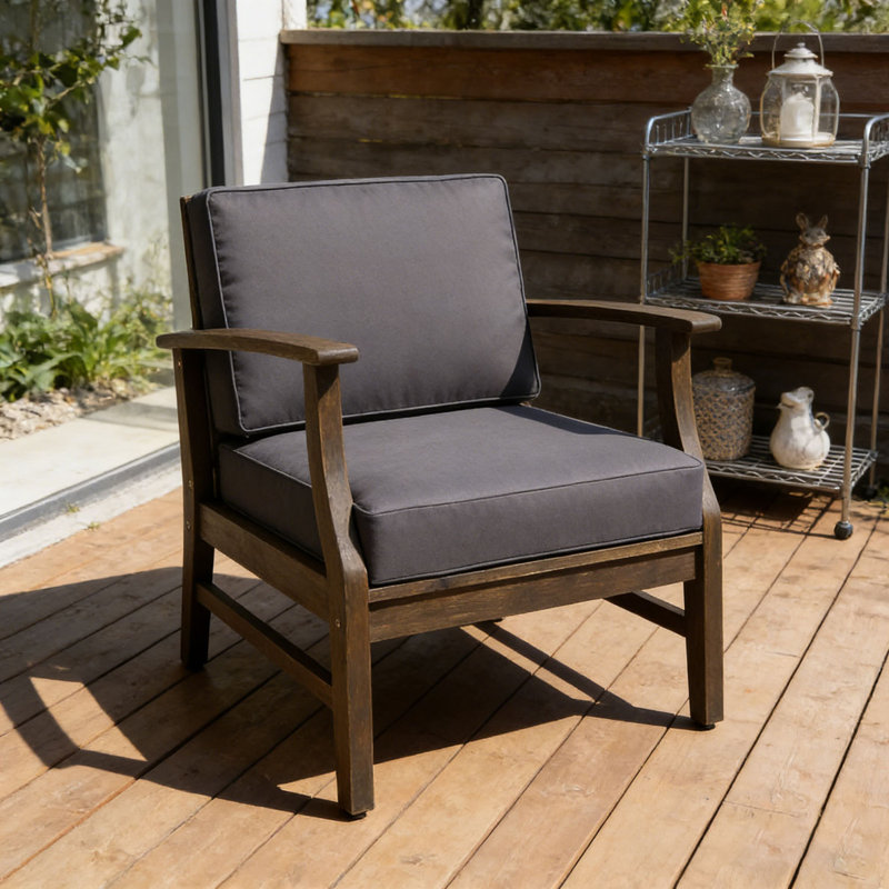Fauteuil de patio, Chaise - GRIS FONCÉ