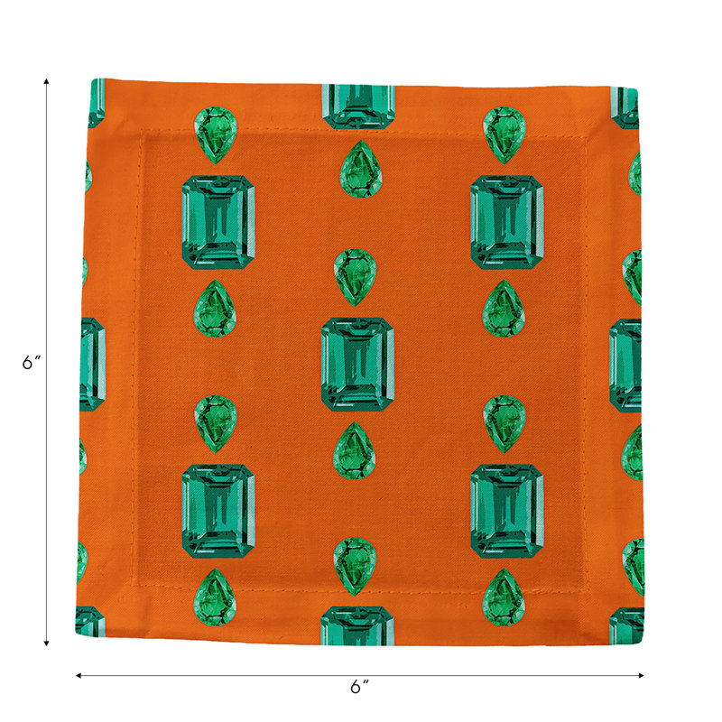 Cotton Blend Square Napkins, Orange