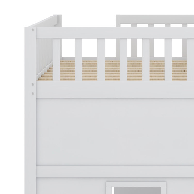 House Loft Bed With Ladder, White