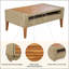 Ensemble de canapé en osier PE 6 pièces, canapé d'extérieur en rotin avec coussins doubles, pieds de table en bois-1415884308
