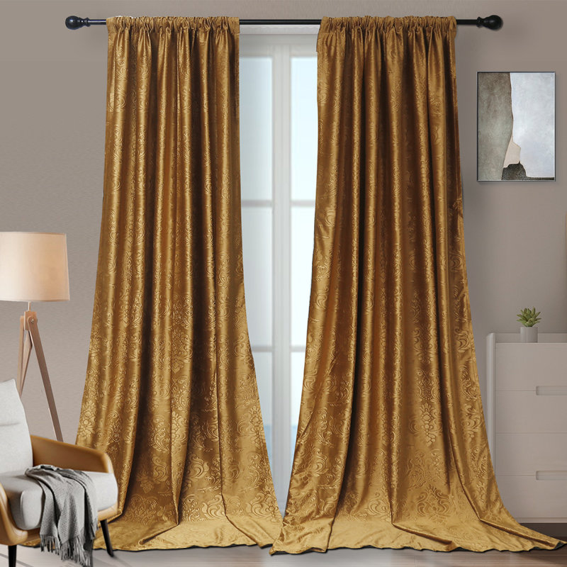 Kanyah Curtain Pair, 52" W x 84" L, Desert Gold