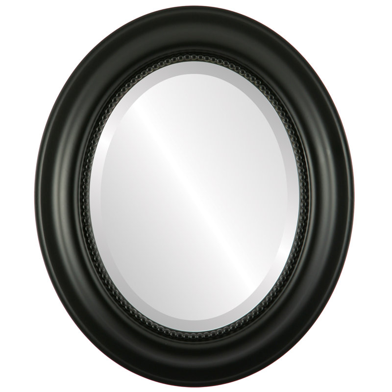 Witney Oval Mirror, 25" H x 21" W, Matte Black