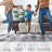 Large Washable Area Rug 9 x 12 Geometric Living Room Rug with Non-Slip Backing, Low Pile Modern Marble Accent Carpet, Gray-2787726-2787721