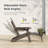 HDPE Foldable Outdoor Adirondack Chair 3-Postion Adjustable with Retractable Ottoman & All-Weather Outdoor Chair for Garden, Lawn & Porch-725912507