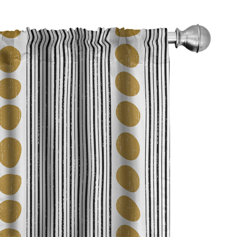 Striped Semi-Sheer Rod Pocket Curtain Panels, 56" x 63"