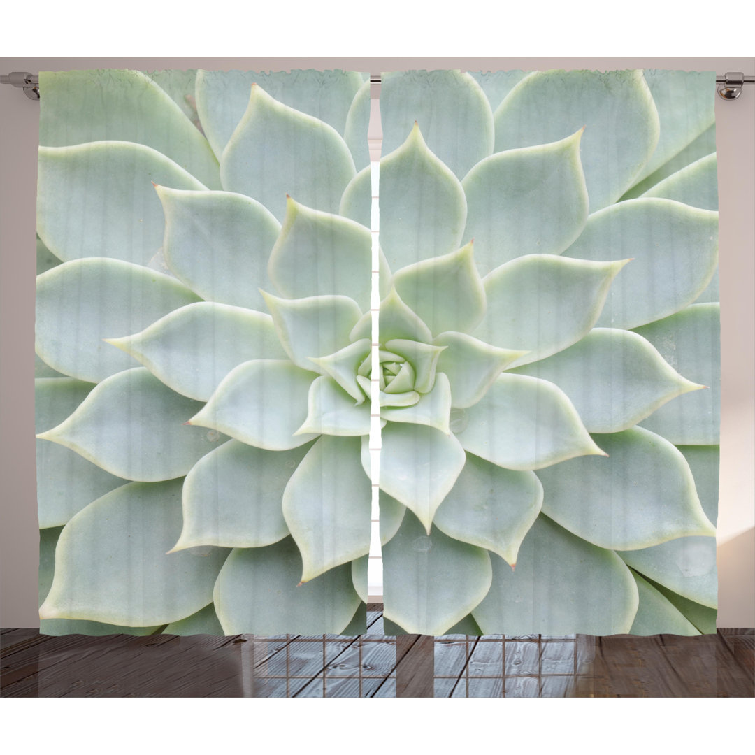 Polyester Semi Sheer Curtain Pair (Set of 2) East Urban Home Size per 