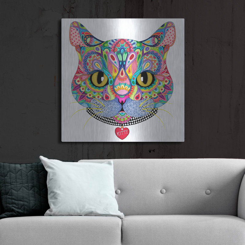 " Kaleidoscope Kitty " by Hello Angel, 36" H x 36" W