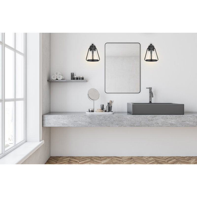 Grande applique murale Iola - 1 lumière - noir mat avec verre transparent, Noir mat