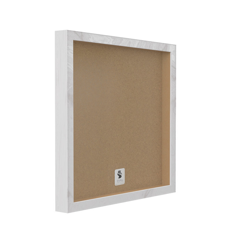 White Framed Lamb in Flower Meadow Canvas Print, 12" x 12"