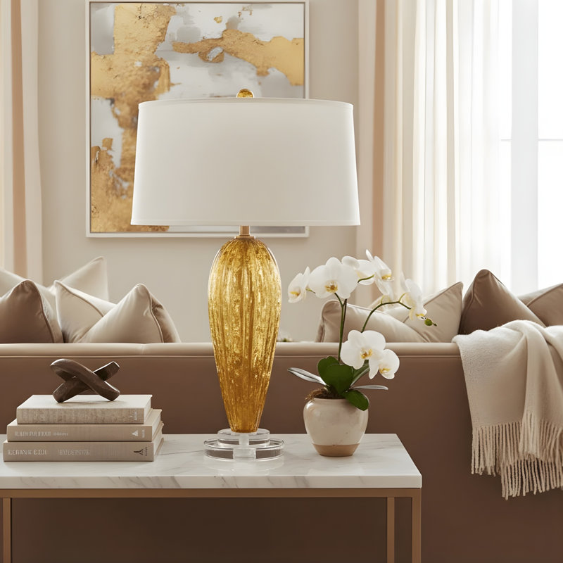 BRIA Murano Glass Lamp, Amber