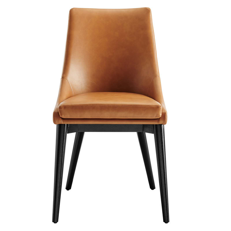 Modway Viscount Vinyl Dining Chair (Single Chair), Tan Faux Leather