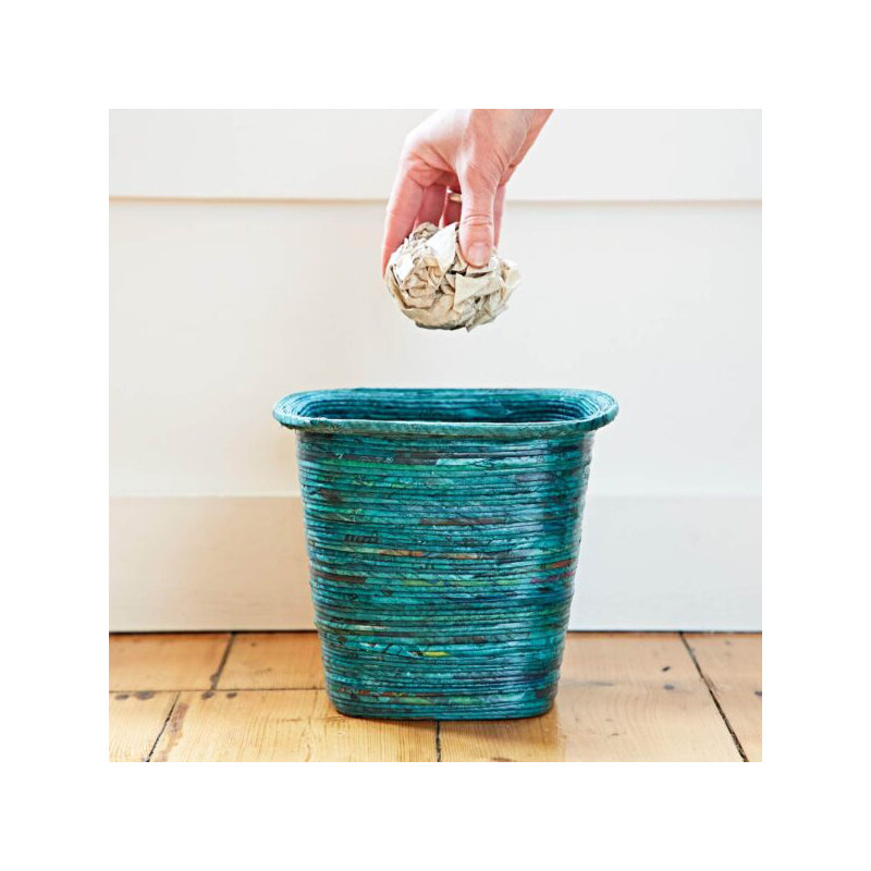 Paper High Decorative Basket, Teal