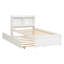 Lit simple avec lit gigogne, bibliothèque, blanc