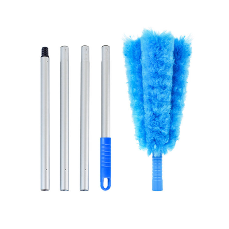 Duster kndndieu pour le nettoyage, plumeau en microfibre avec pôle d'extension, poudreuse de ventilateur de plafond à tête courbée lavable, avec pôle d'extension 47 po pour le nettoyage du plafond de nettoyage