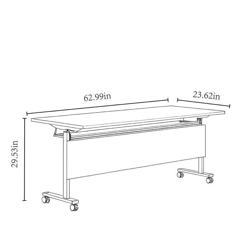 Table de conférence pliante, H 29,53 po x l 62,99 po x P 23,62 po