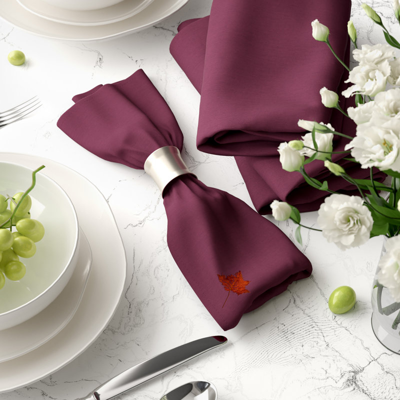 Serviette Dancing Leaves, L 18 po x L 18 po, Mauve