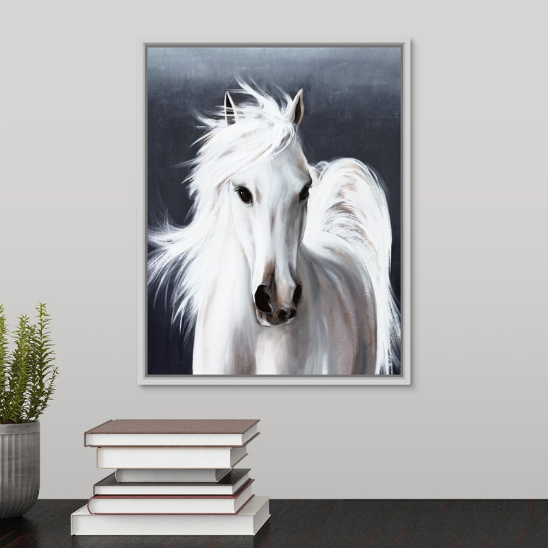 « dallas »-reproduction d’art sur toile, H 15,7 po x l 12,7 po x p 1,75 po, Cadre flottant blanc