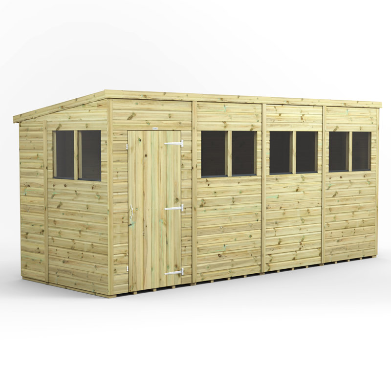 Powersheds Premium Pressure Treated Timber Pent Garden Shed