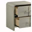 Aria Modern 2-Drawer Nightstand With Textured Front, Metal Handles And Ball Bearing Glide System In Beige