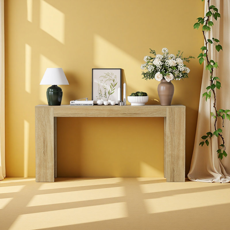 62.99-Inch Extra-Long Entryway Table, Farmhouse Sofa Table Behind The Sofa, Decorative Table For Narrow Entrances In The Living Room, Hallway, Entrance, Or Foyer