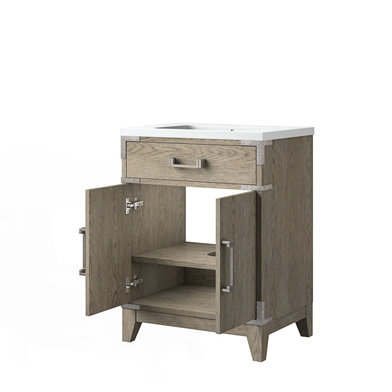 24 po X P 18 po D Meuble-lavabo simple avec plateau en acrylique, Gris
