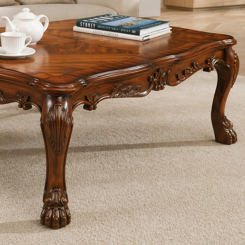 Solid Wood Single Coffee Table, 20.05" H x 47.5" W x 24" D