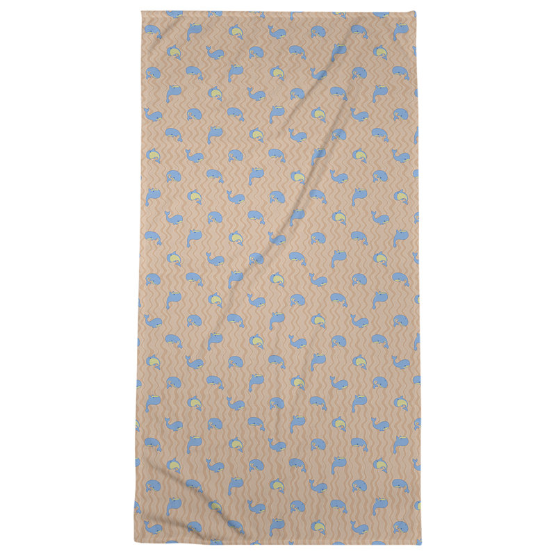 Serviette de bain katelyn elizabeth baleines, Orange / Bleu