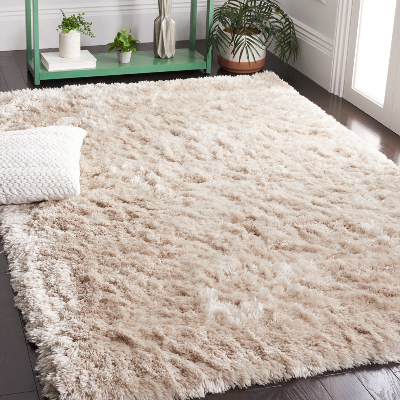 Gentas Shag Hand Tufted Performance Solid Color Rug, Rectangle 5' x 7'6"