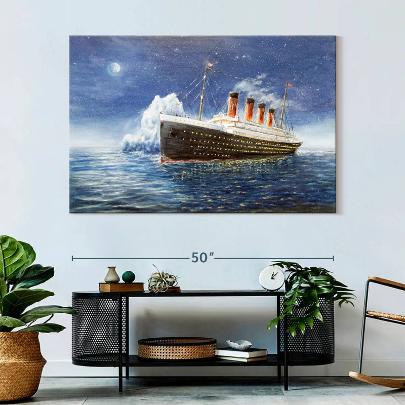 Aletra Titanic Sailing At Night, 34" H x 51" W