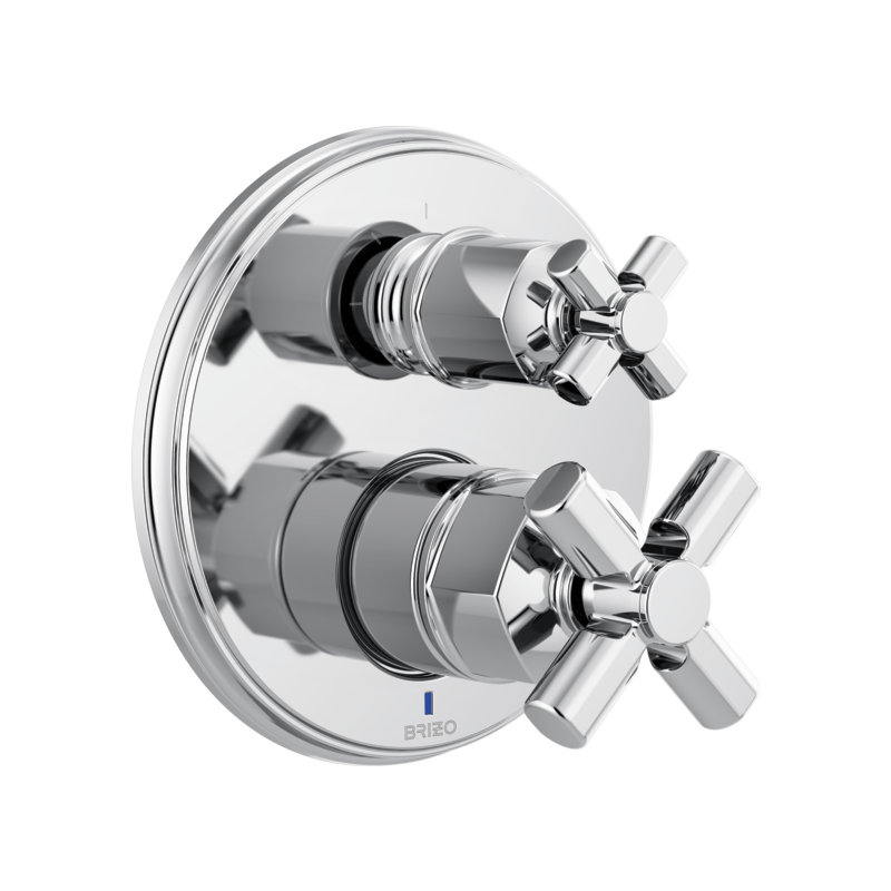 Invari® Pressure Balance Valve With Integrated 3-Function Diverter Trim, Polished Chrome, Cross