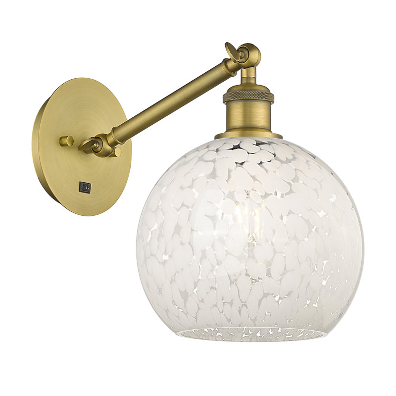 Applique murale 1 lumière Ballston White Mouchette, H 10 po x l 8 po x P 13 po, Bronze huilé