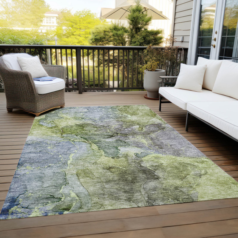 Tapis intérieur / extérieur Killingly avec envers antidérapant, Rectangle 9 pi x 12 pi