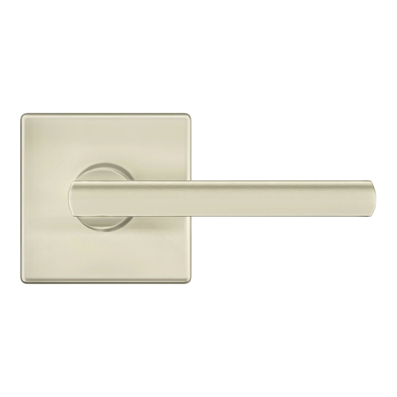 Faux levier Expressions par Emtek Clapton avec rosette carrée, nickel satiné, Satin Nickel