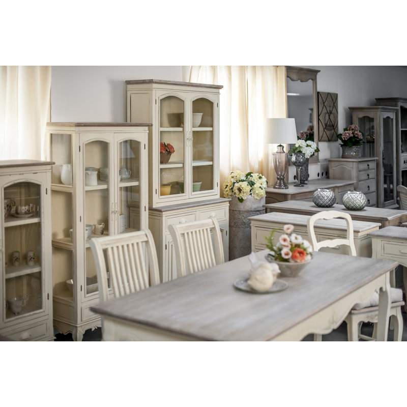 Circee 179cm H x 90cm W Solid Wood Standard Bookcase, Cream
