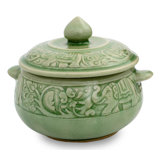 Celadon Handmade Earthenware Soup Bowl