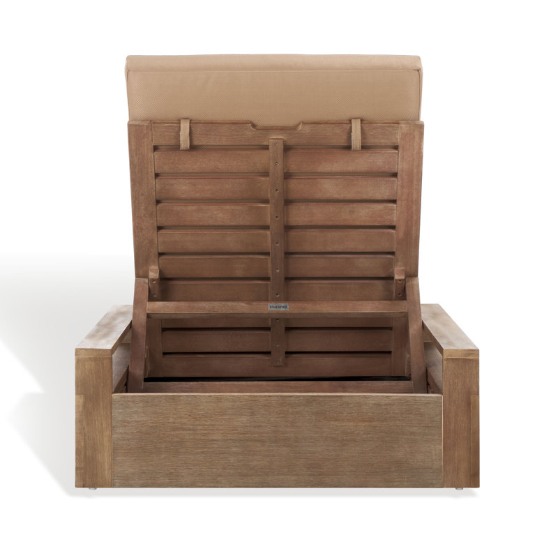 LANAI WOOD CHAISE LOUNGE CHAIR, Brown