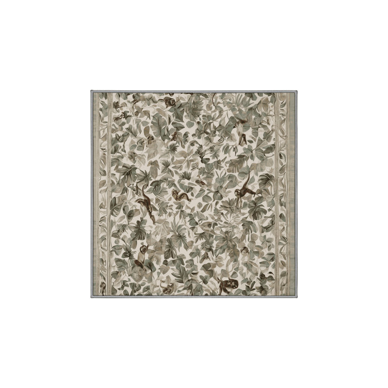 Tapis gris lavable à la machine, Carré 7 pi