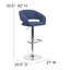 Contemporary Vinyl Adjustable Height Barstool with Rounded Mid-Back-538147948-538147963