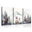 3 pièces d'aventure pépinière toile Art mural animaux de la forêt ours et renard décoration murale aquarelle montagne enfants affiches impressions pour salle de classe décorations de chambre de bébé