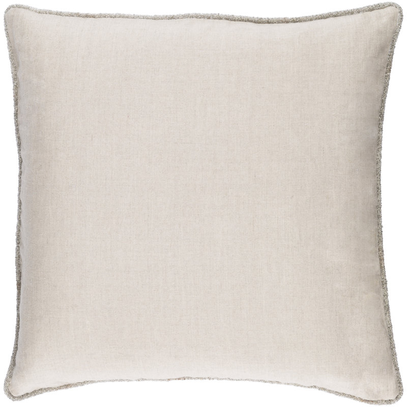 Housse de coussin 100% lin Sasha, H 20" x l 20" x P 1", Rose