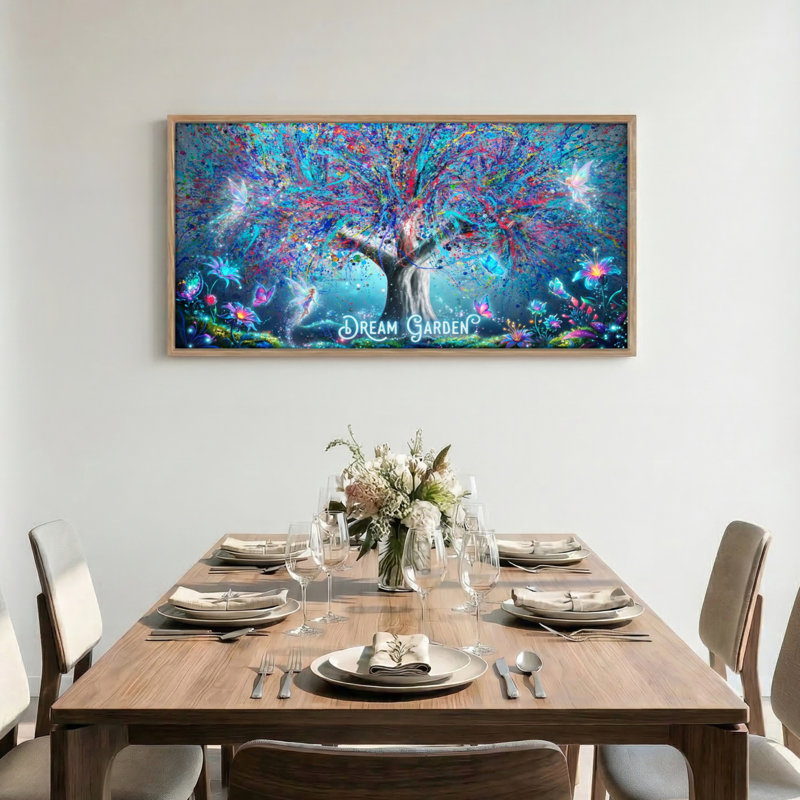 «Dream Garden», reproduction d'art sur toile encadrée de 1 x 58 po x 28 po, 58 po x 28 po