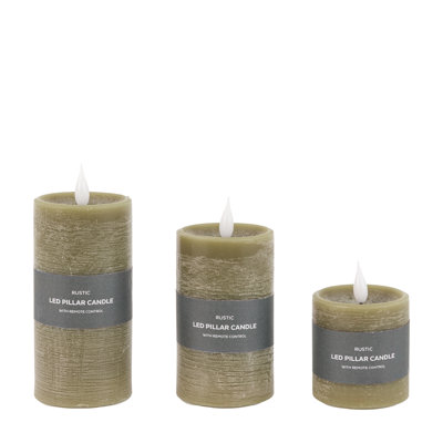 Unscented Flameless Pillar Candle with Plastic Holder