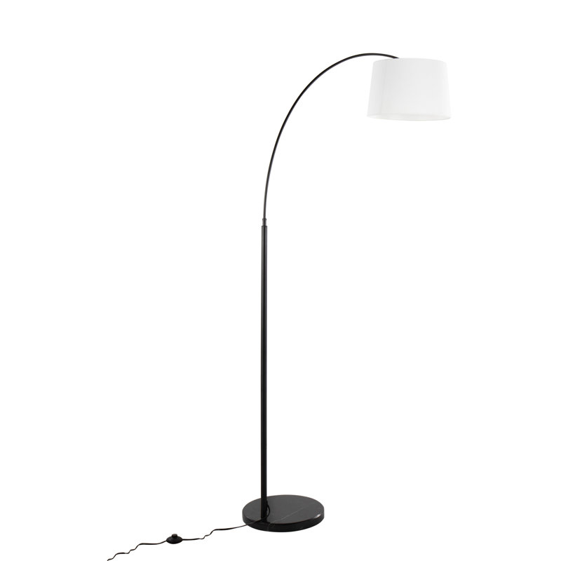 March Contemporary Floor Lamp, Black, White