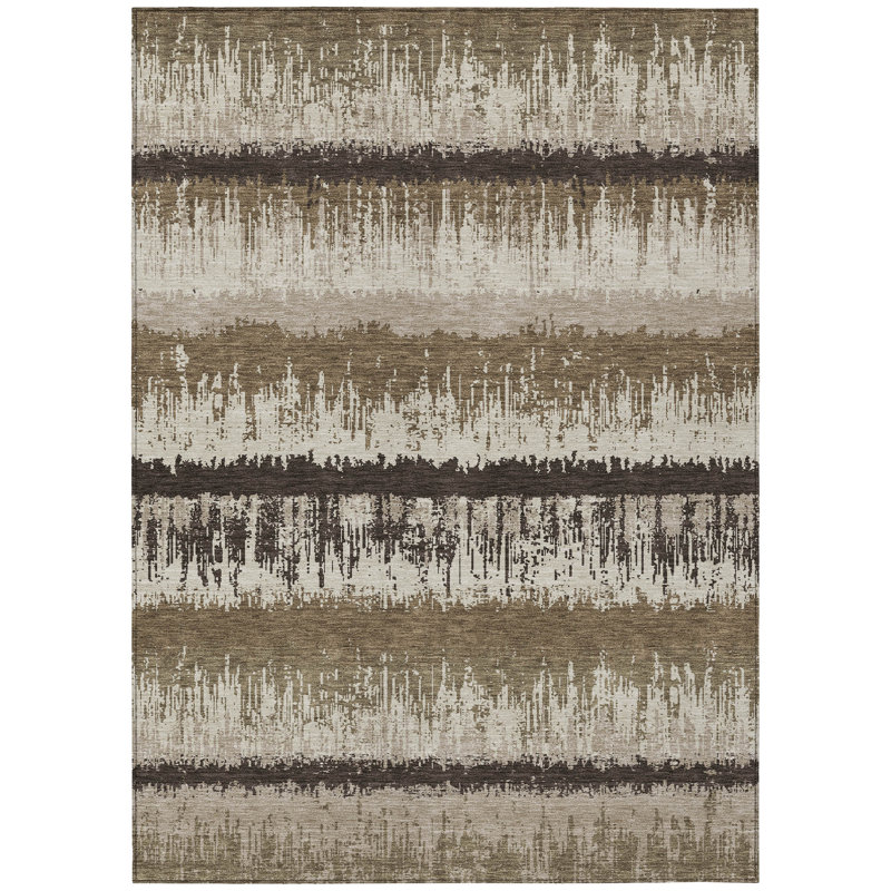 Tapis d'intérieur / extérieur brun Nyelle , 5' x 7'6"