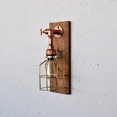Elegant Wall Lamp, Solid Wood & Rose Gold Finish, 15.7 x 5.5 x 6.3 Inches | E27 Socket, Max 200W | Modern Design for Living Room, Bedroom, or Office | Unique Home Decor with Stylish Color Variations