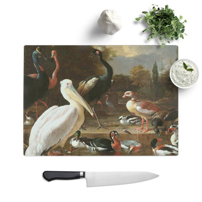 The Floating Feather by Melchior D'hondecoeter Chopping Board