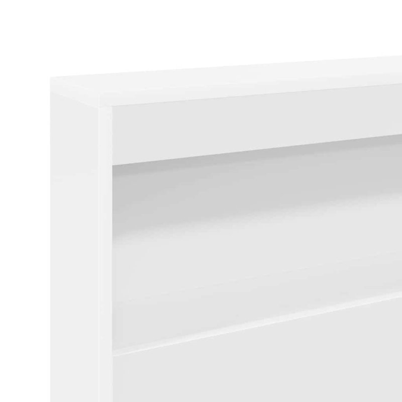  Storage Headboard Concrete Engineered Wood, 200 x 220cm, White